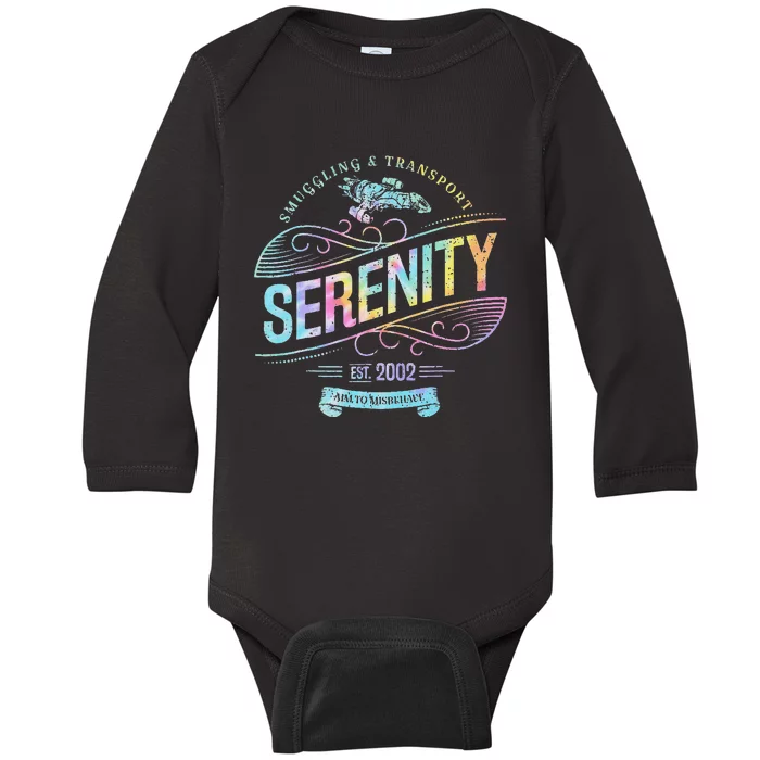 Vintage Serenity Smuggling And Transport Firefly Tie Dye Baby Long Sleeve Bodysuit