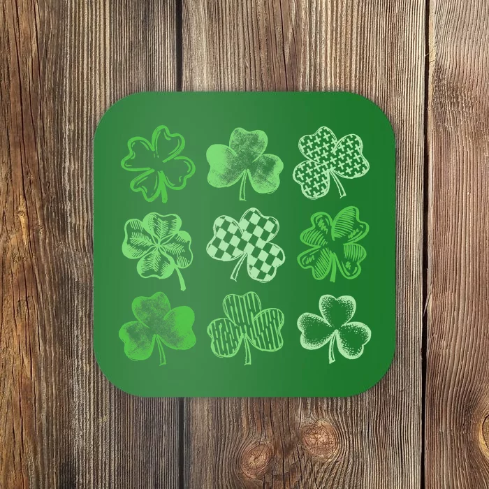 Vintage Shamrock St Patricks Day Women Clover Retro Shamrock Coaster