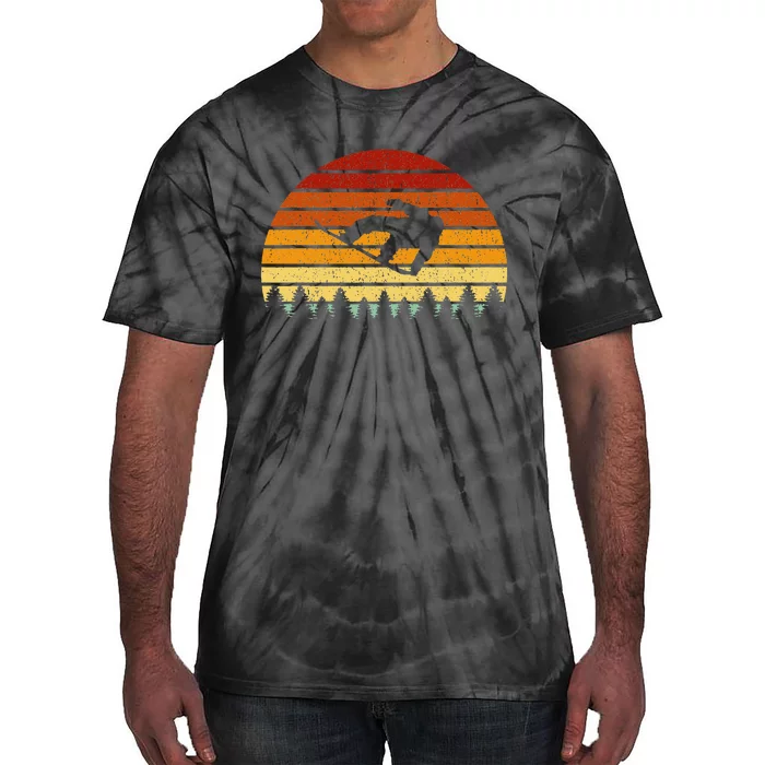 Vintage Sunset Snowboarding Gift For Snowboarders Tie-Dye T-Shirt