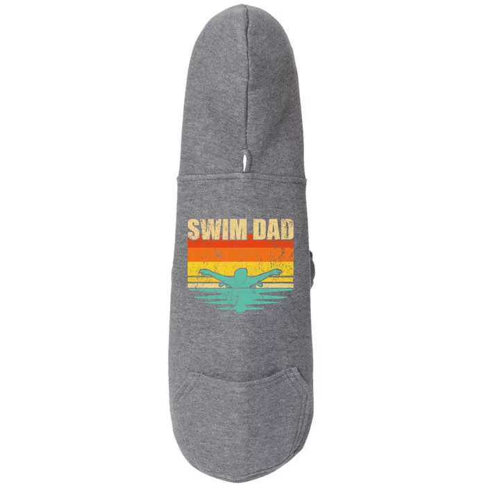 Vintage Style Swimming Lover Swimmer Swim Dad Fathers Day Gift Doggie 3-End Fleece Hoodie