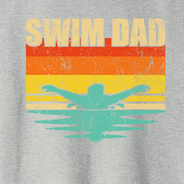 Vintage Style Swimming Lover Swimmer Swim Dad Fathers Day Gift Women's Crop Top Tee