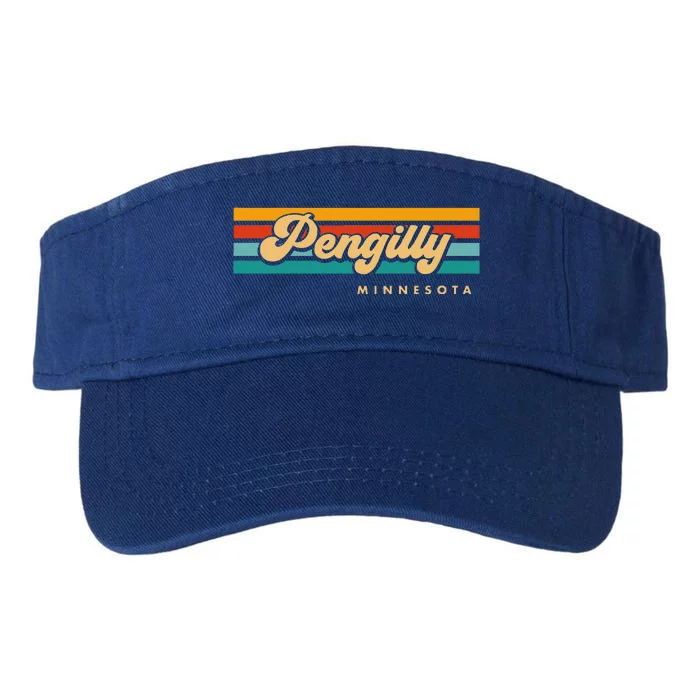 Vintage Sunset Stripes Pengilly Minnesota Valucap Bio-Washed Visor