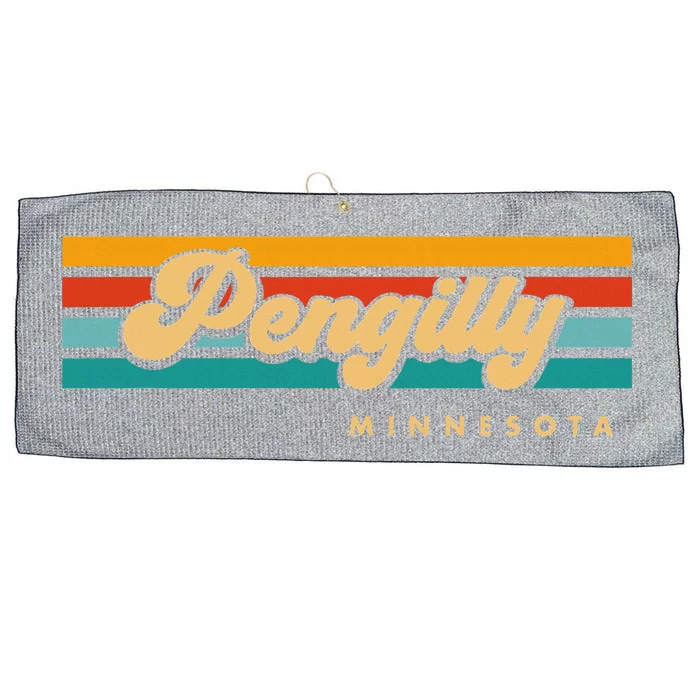 Vintage Sunset Stripes Pengilly Minnesota Large Microfiber Waffle Golf Towel