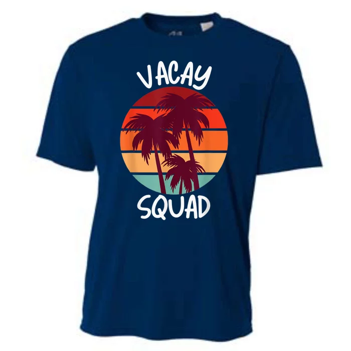 Vacay Squad Summer Vacation Family Friends Trip Palm Trees Cooling Performance Crew T-Shirt