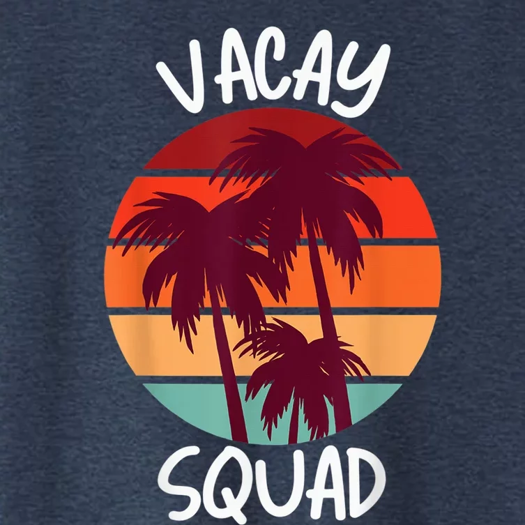 Vacay Squad Summer Vacation Family Friends Trip Palm Trees Women's Crop Top Tee