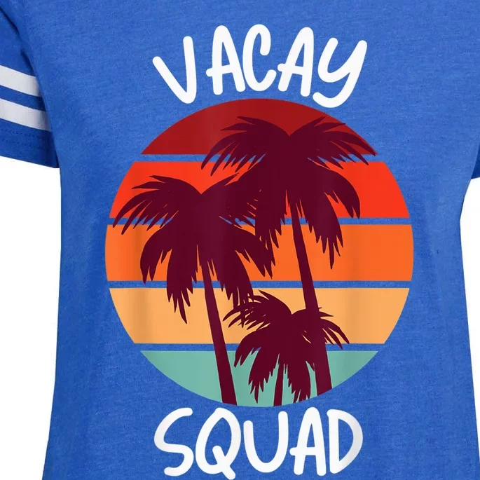 Vacay Squad Summer Vacation Family Friends Trip Palm Trees Enza Ladies Jersey Football T-Shirt