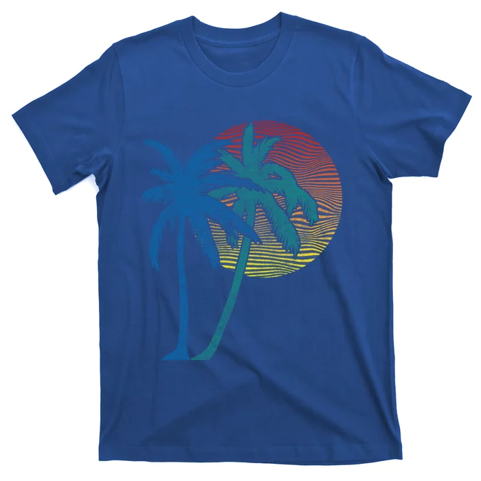 Vintage Sunset Sunrise Palms Vacay Summer Vacation Vibes Tee Funny Gift T-Shirt