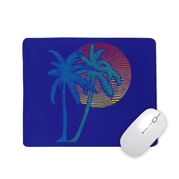 Vintage Sunset Sunrise Palms Vacay Summer Vacation Vibes Tee Funny Gift Mousepad