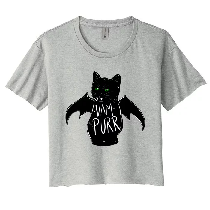 Vampurr Stay Spooky Cute Cat Funny Cat Black Gift Women's Crop Top Tee