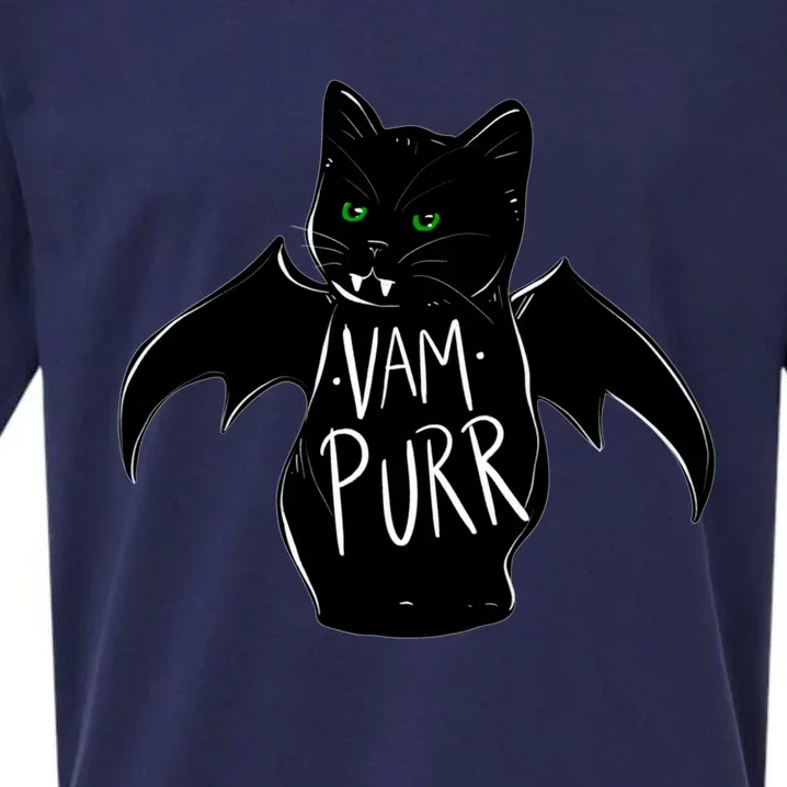 Vampurr Stay Spooky Cute Cat Funny Cat Black Gift Sueded Cloud Jersey T-Shirt