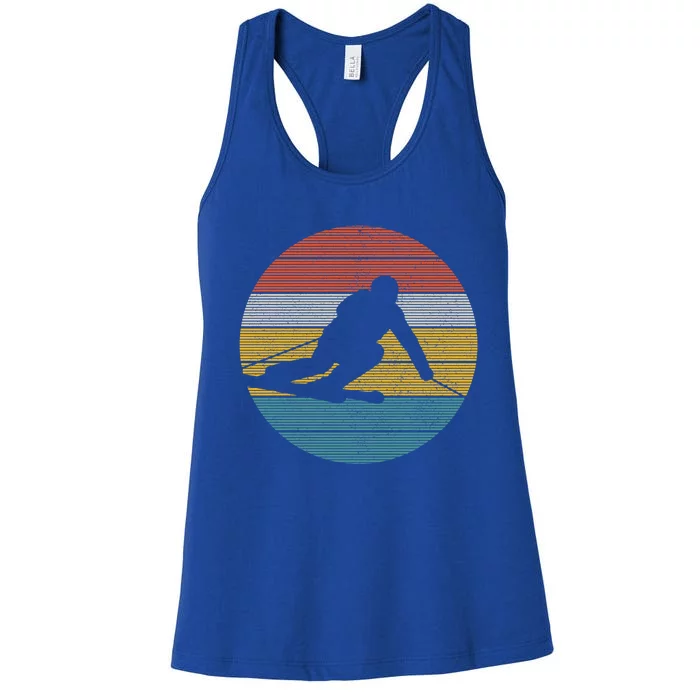 Vintage Ski Skiing Winter Sports Racing Skier Gift Cool Gift Women's Racerback Tank