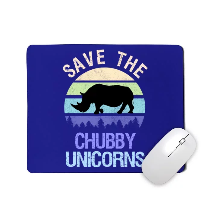 Vintage Sunset Save The Chubby Unicorns Fat Rhino Cool Gift Mousepad