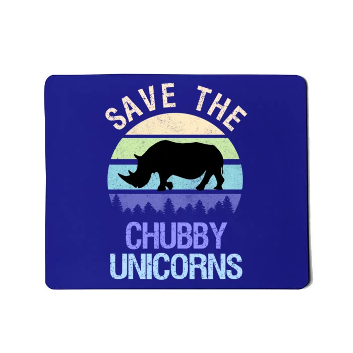 Vintage Sunset Save The Chubby Unicorns Fat Rhino Cool Gift Mousepad