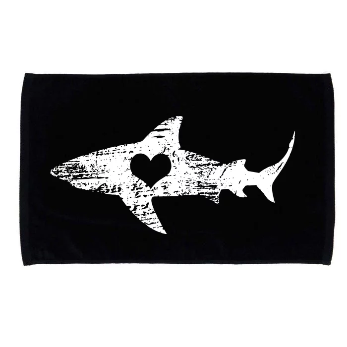 Vintage Shark Silhouette Hammerhead Shark Tiger Shark Heart Microfiber Hand Towel