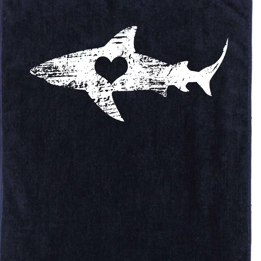 Vintage Shark Silhouette Hammerhead Shark Tiger Shark Heart Platinum Collection Golf Towel