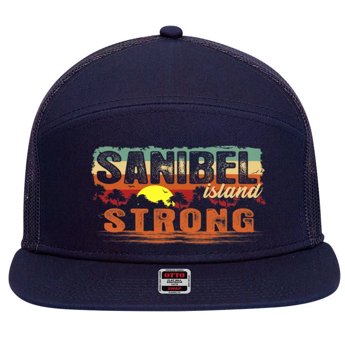 Vintage Sunset Sanibel Island FL Tee Sanibel Island Strong 7 Panel Mesh Trucker Snapback Hat