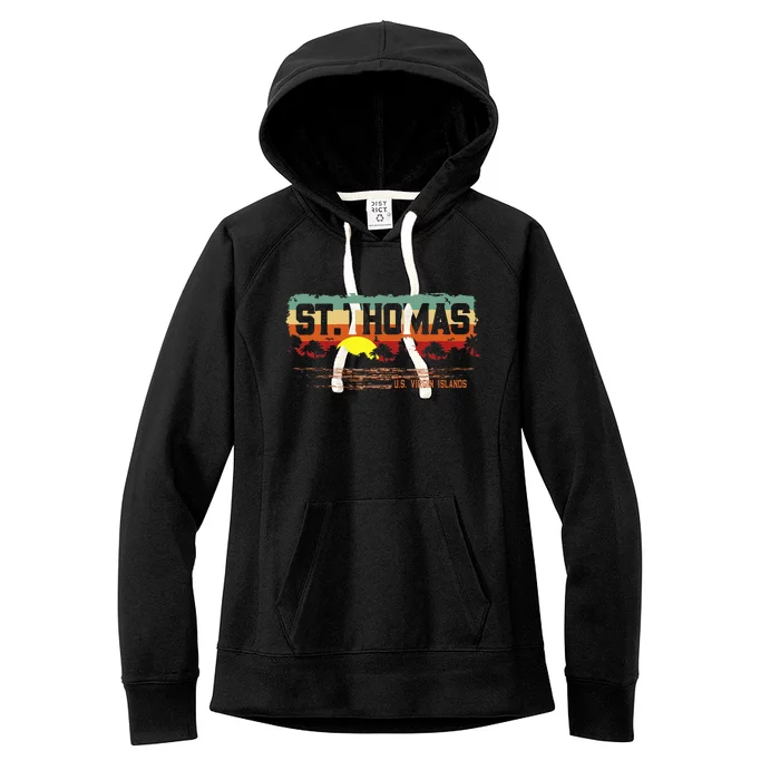 Vintage Sunset St. Thomas Usvi Women's Fleece Hoodie