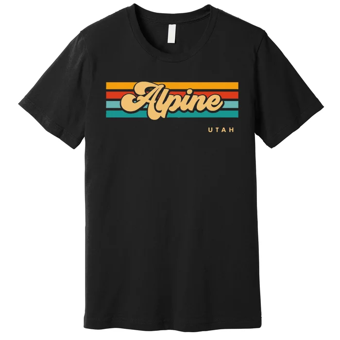 Vintage Sunset Stripes Alpine Utah Premium T-Shirt