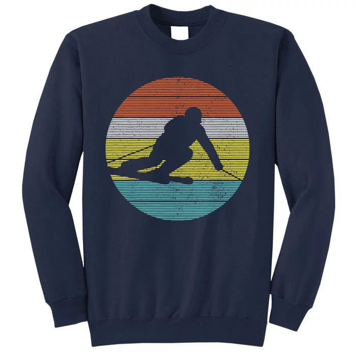 Vintage Ski Skiing Winter Sports Racing Skier Gift Tall Sweatshirt