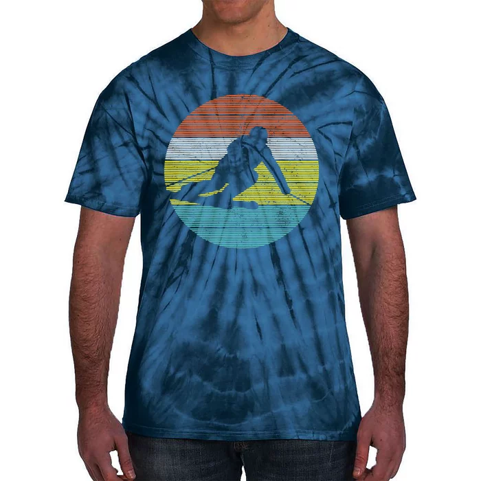 Vintage Ski Skiing Winter Sports Racing Skier Gift Tie-Dye T-Shirt