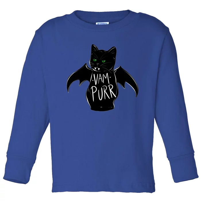 Vampurr Stay Spooky Cute Cat Funny Cat Black Funny Gift Toddler Long Sleeve Shirt