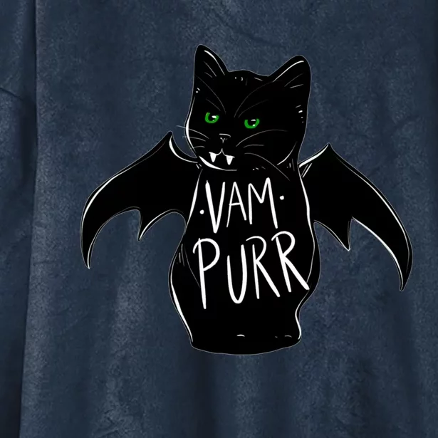 Vampurr Stay Spooky Cute Cat Funny Cat Black Funny Gift Hooded Wearable Blanket