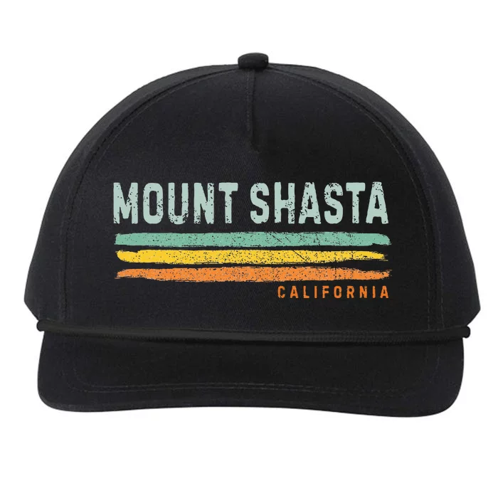 Vintage Sunset Stripes Mount Shasta Snapback Five-Panel Rope Hat