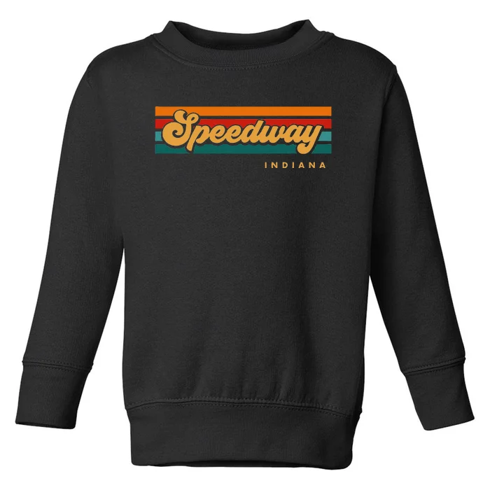 Vintage Sunset Stripes Speedway Indiana Toddler Sweatshirt