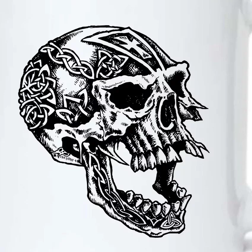 Viking Skull Symbols Black Color Changing Mug