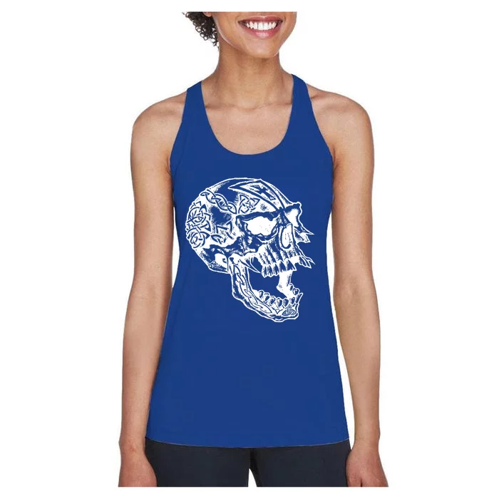 Viking Skull Symbols Women's Racerback Tank