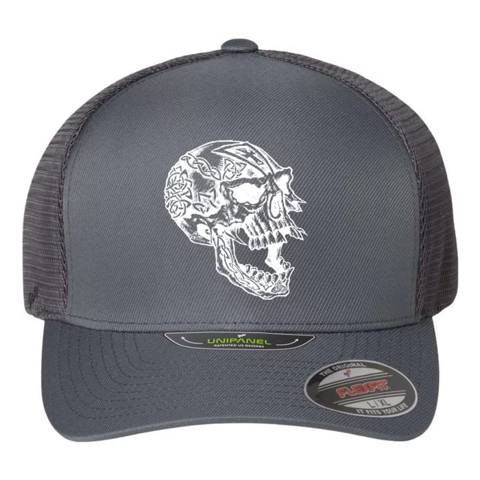 Viking Skull Symbols Flexfit Unipanel Trucker Cap