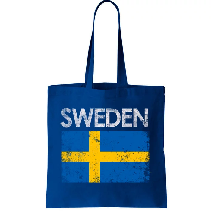 Vintage Sweden Swedish Flag Pride Gift Cool Gift Tote Bag