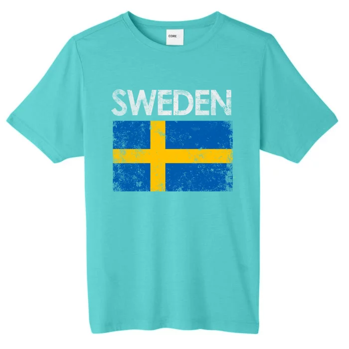 Vintage Sweden Swedish Flag Pride Gift Cool Gift ChromaSoft Performance T-Shirt