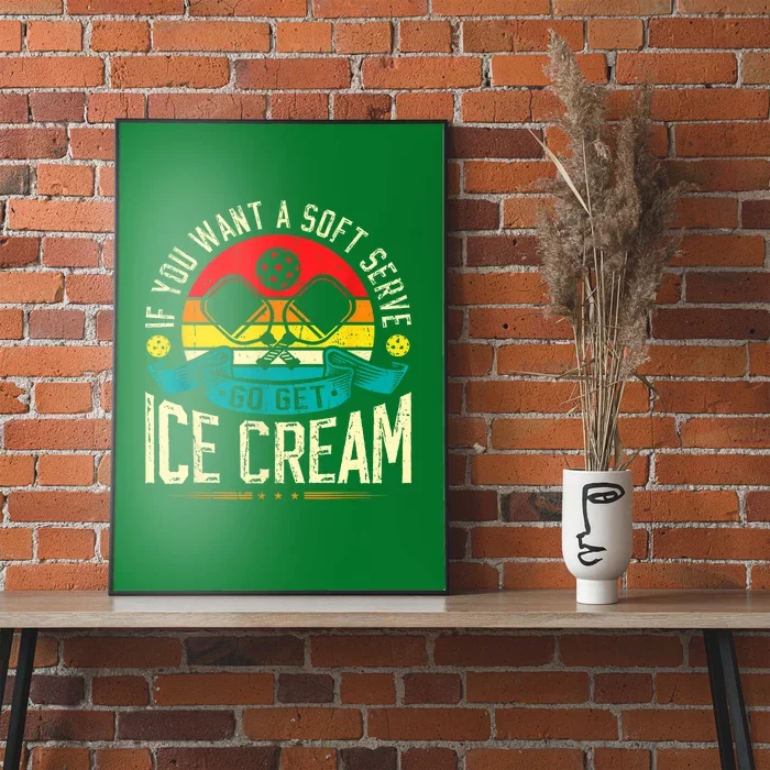 Vintage Soft Serve Ice Cream Pickleball Sport Gift Ideas Poster