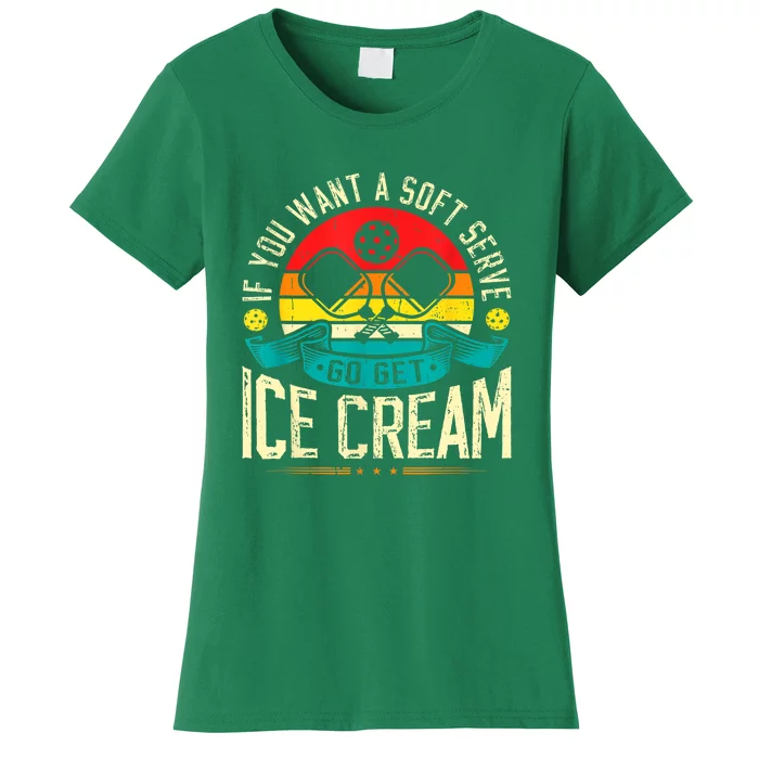 Vintage Soft Serve Ice Cream Pickleball Sport Gift Ideas Women's T-Shirt