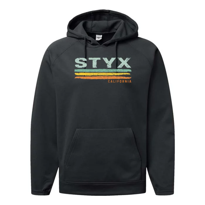 Vintage Stripes Styx Ca Performance Fleece Hoodie