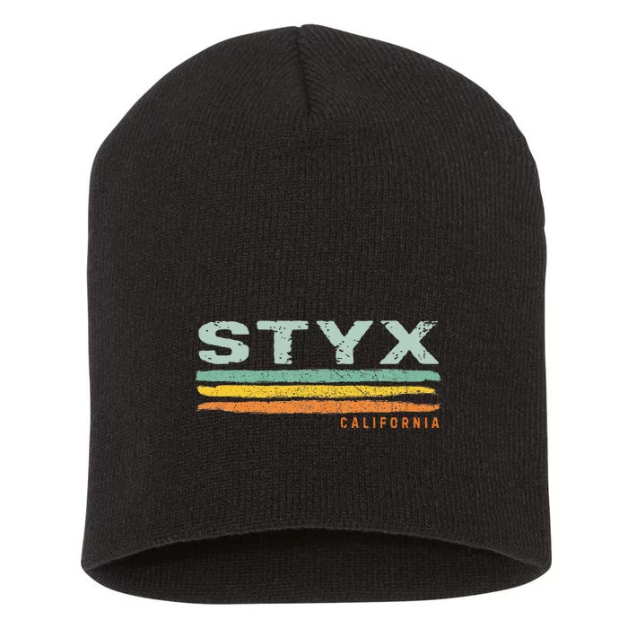 Vintage Stripes Styx Ca Short Acrylic Beanie