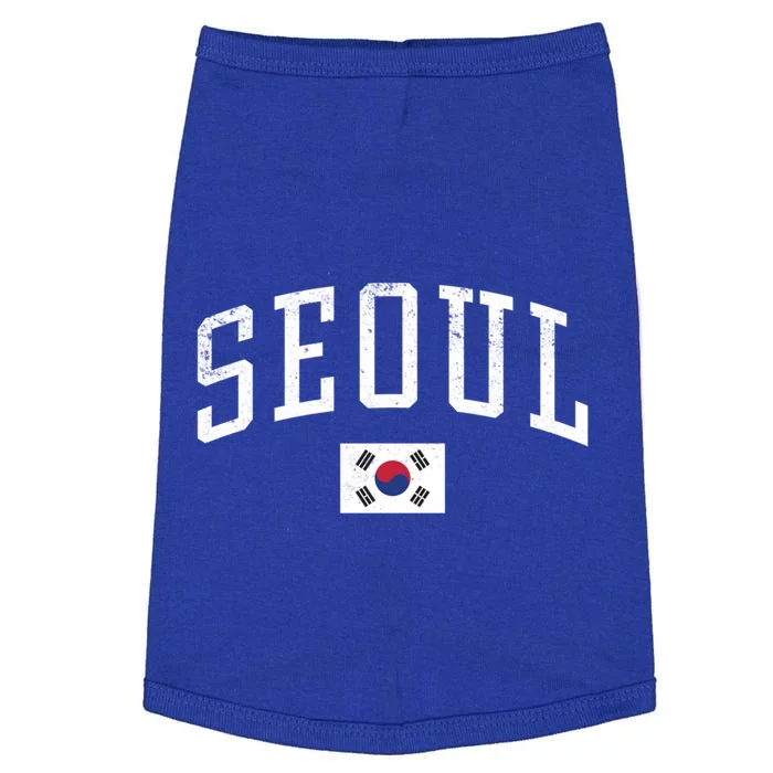 Vintage Seoul South Korea Country Flag Souvenir Vacation Cool Gift Doggie Tank