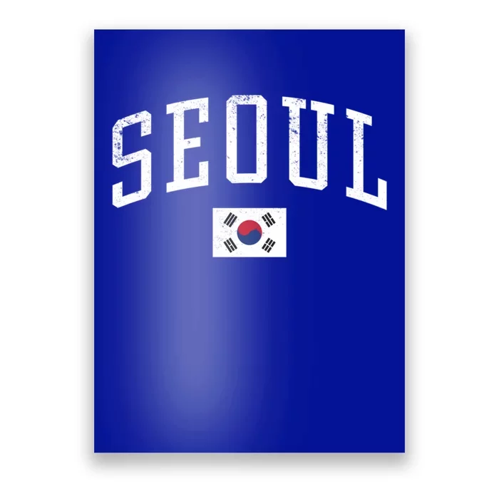 Vintage Seoul South Korea Country Flag Souvenir Vacation Cool Gift Poster