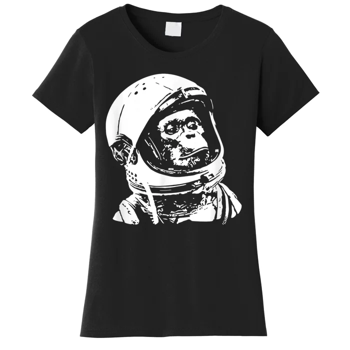 Vintage Space Travel Astronaut Monkey Women's T-Shirt