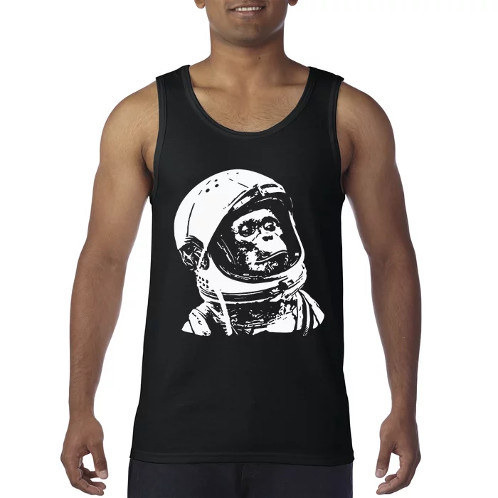 Vintage Space Travel Astronaut Monkey Tank Top