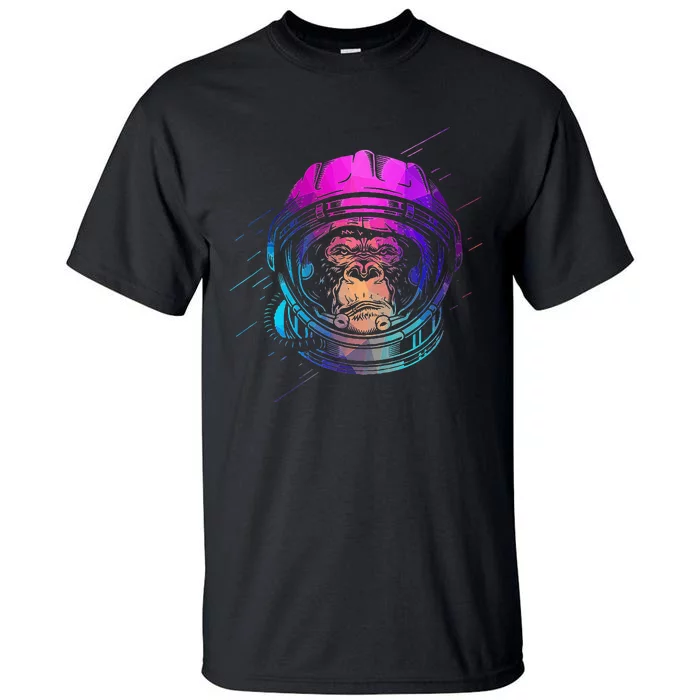 Vintage Space Travel Astronaut Monkey Tall T-Shirt