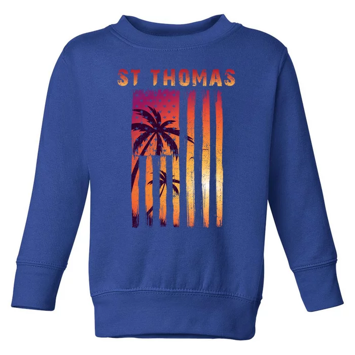 Vintage St Thomas Us Virgin Islands Patriotic Flag Meaningful Gift Toddler Sweatshirt