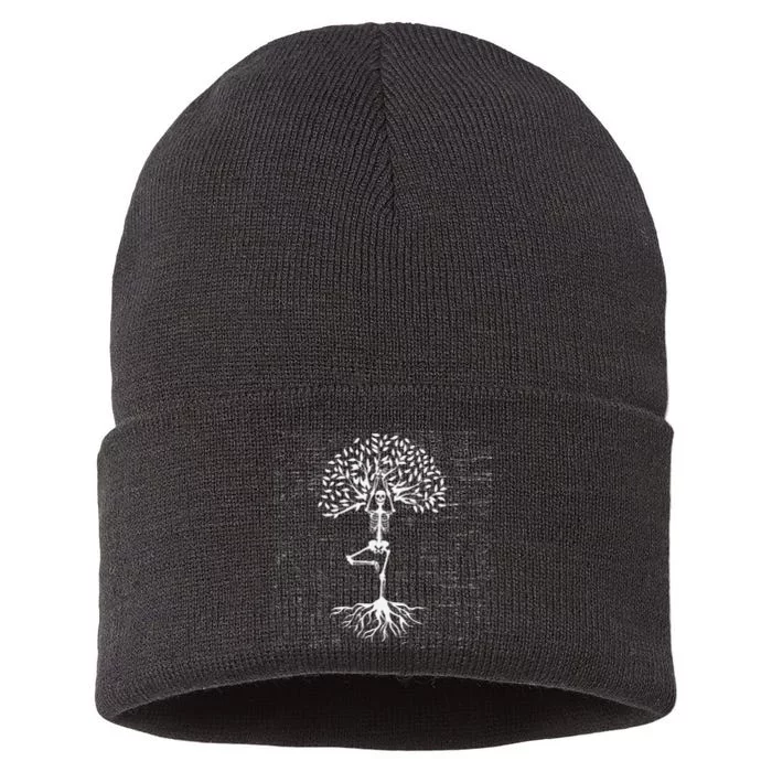 Vintage Skeleton Tree Of LIfe Graphic Sustainable Knit Beanie