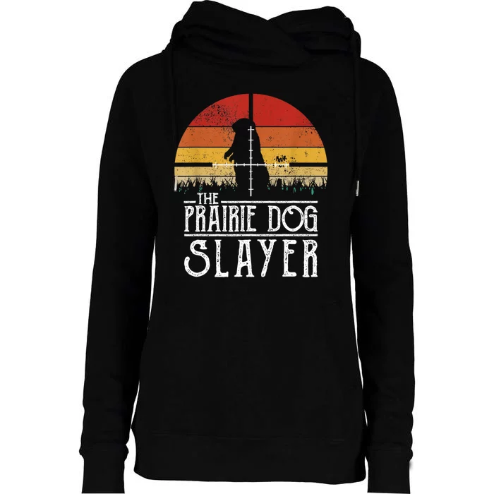 Vintage Sunset The Prairie Dog Slayer Womens Funnel Neck Pullover Hood