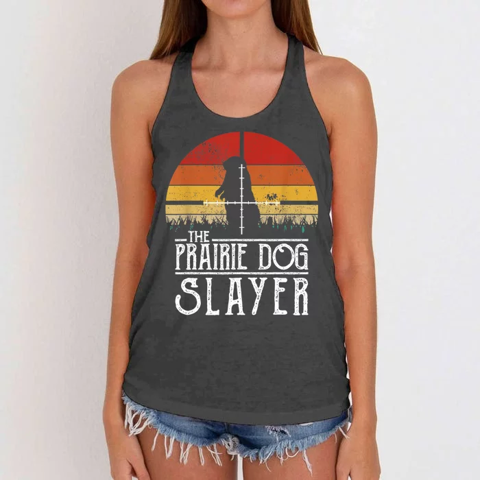 Vintage Sunset The Prairie Dog Slayer Women's Knotted Racerback Tank