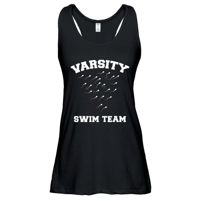 Varsity Swim Team Swimming Sperm Ladies Essential Flowy Tank