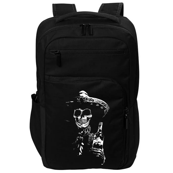 Vintage Skeleton Tequila Mexico Dia De Los Muertos Mexican Impact Tech Backpack