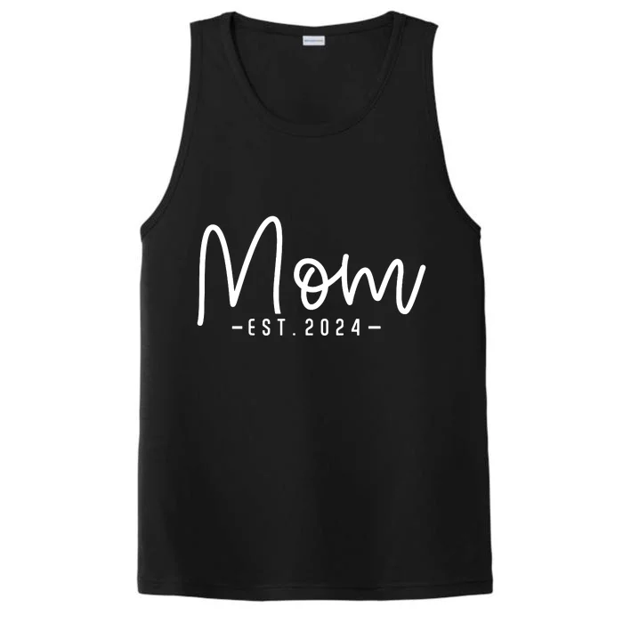 Vintage Soon To Be Mom Est 2024 Pregnancy Announcement Performance Tank