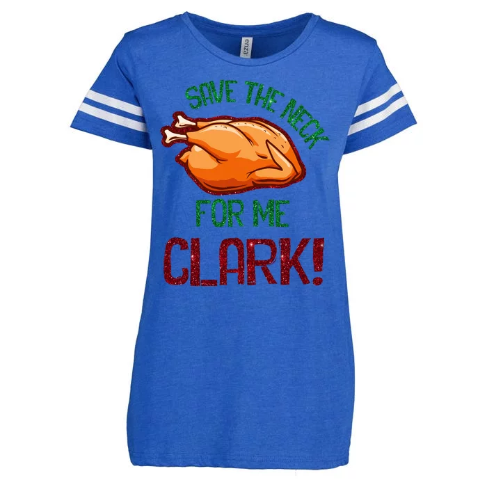 Vintage Save The Neck For Me Clark Christmas Thanksgiving Enza Ladies Jersey Football T-Shirt